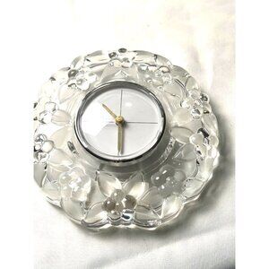 Mikasa Carmen Crystal Floral Desk Clock 6 1/4" Battery Operated Germany #1118/6
